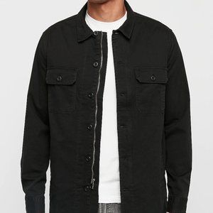 Twill Button-Up Shirt Jacket